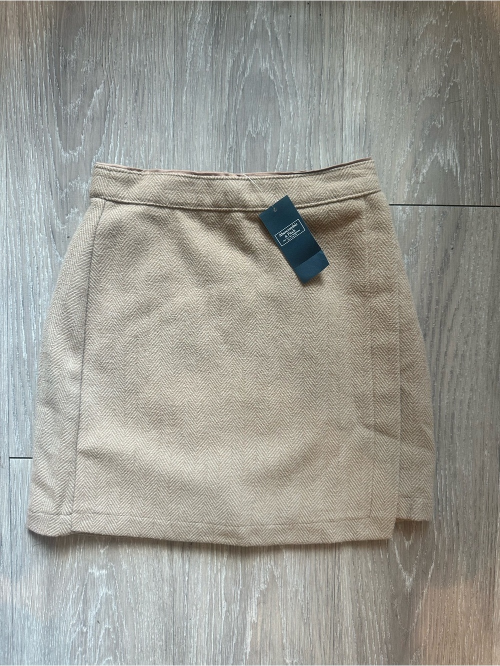 Abercrombie & Fitch Beige Herringbone Mini Skirt